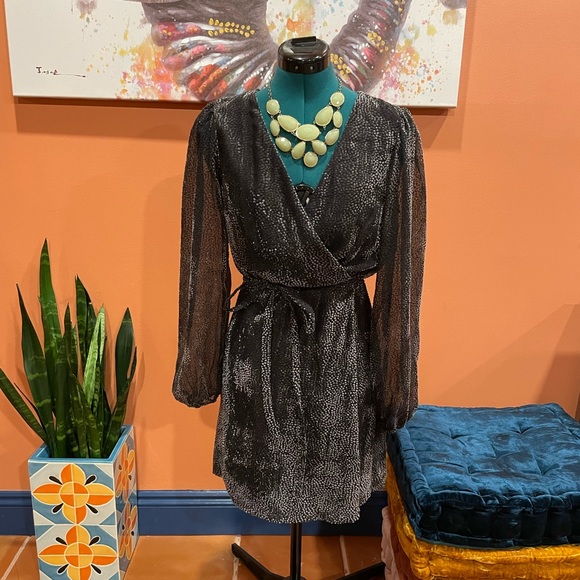 Modcloth burnout wrap dress - black - Picture 1 of 5